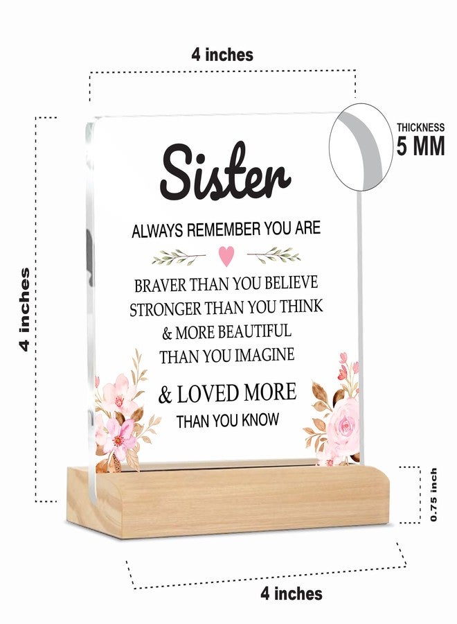 Giftplease Sign Sister You are Stronger Plaque with Wood Stand | Rakshabandhan Rakhi Gift | Gift for Sister Home Office Desk Decor | (4 X 4 Inches) MP_62 - Image 5